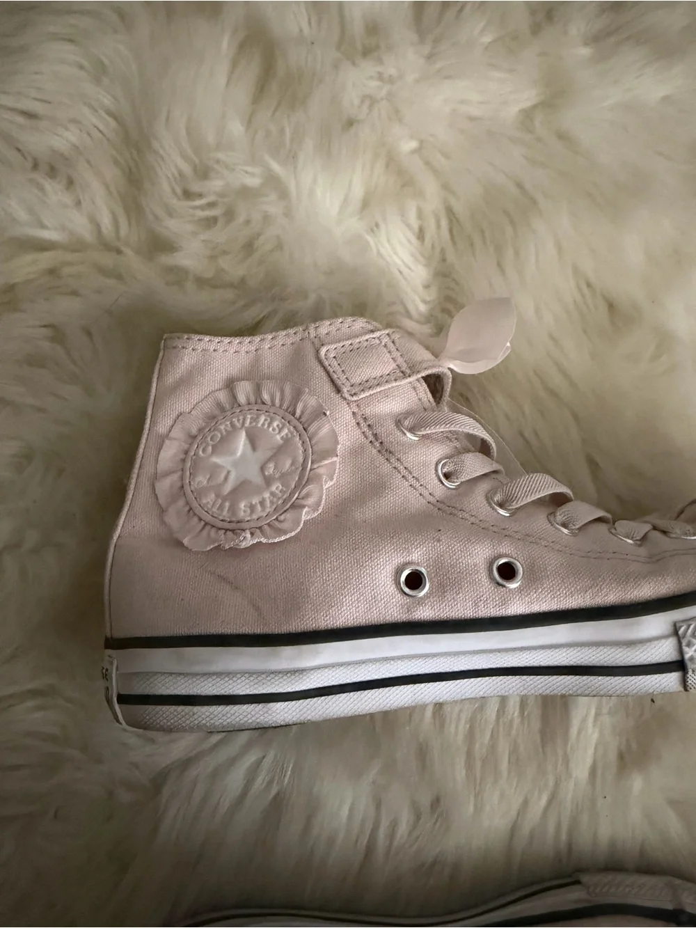 Converse Kids Light Pink High-Top Sneakers with Satin Bows